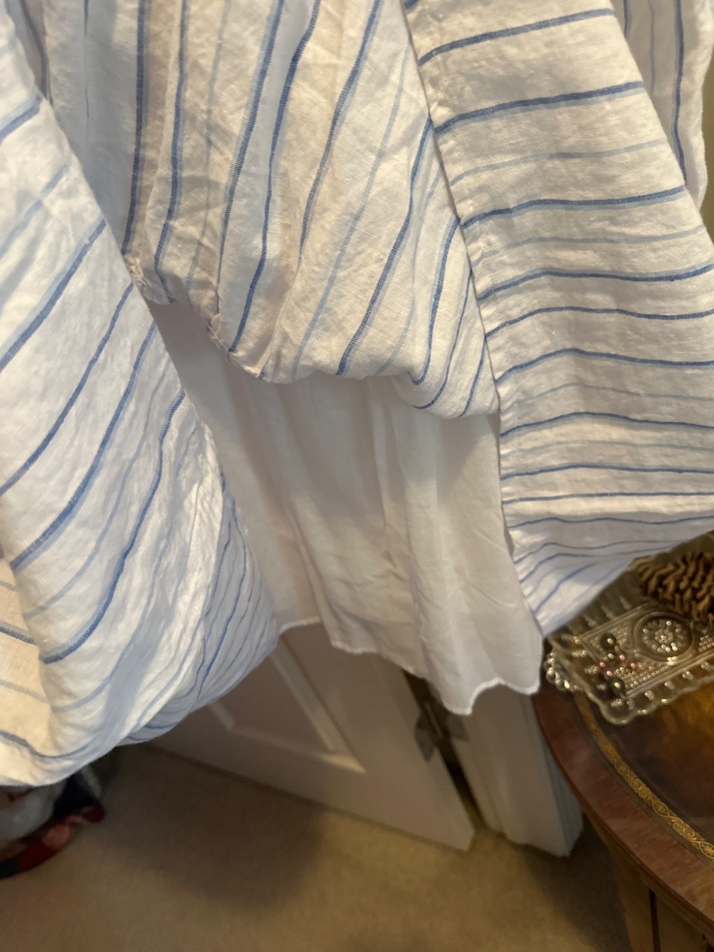 J. Jill linen sleeveless dress white stripe large NWT LOVE LINEN - Picture 3 of 4